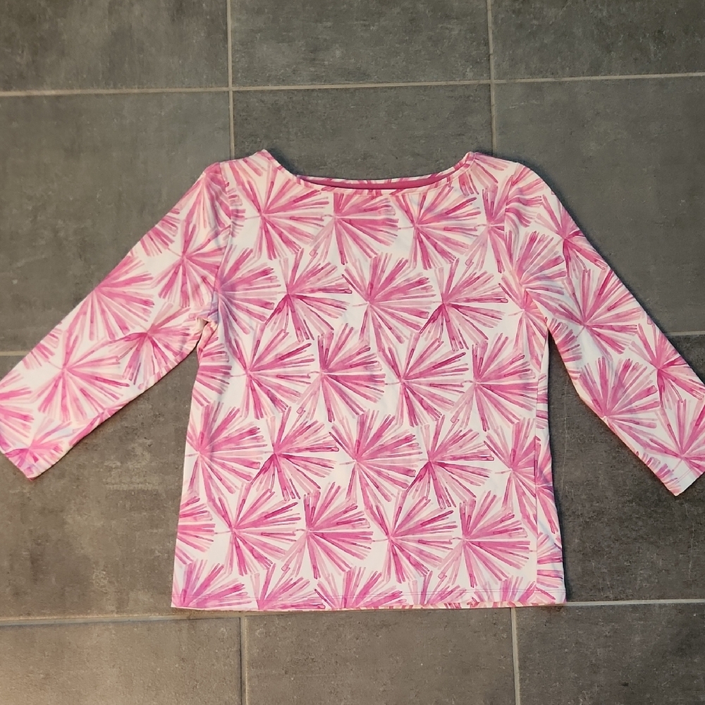 Talbots Pink and White Tee